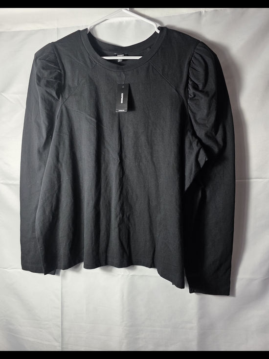 Express Tops - Express Black Long Sleeve Top with Puff Shoulders XL NEW Work Wear